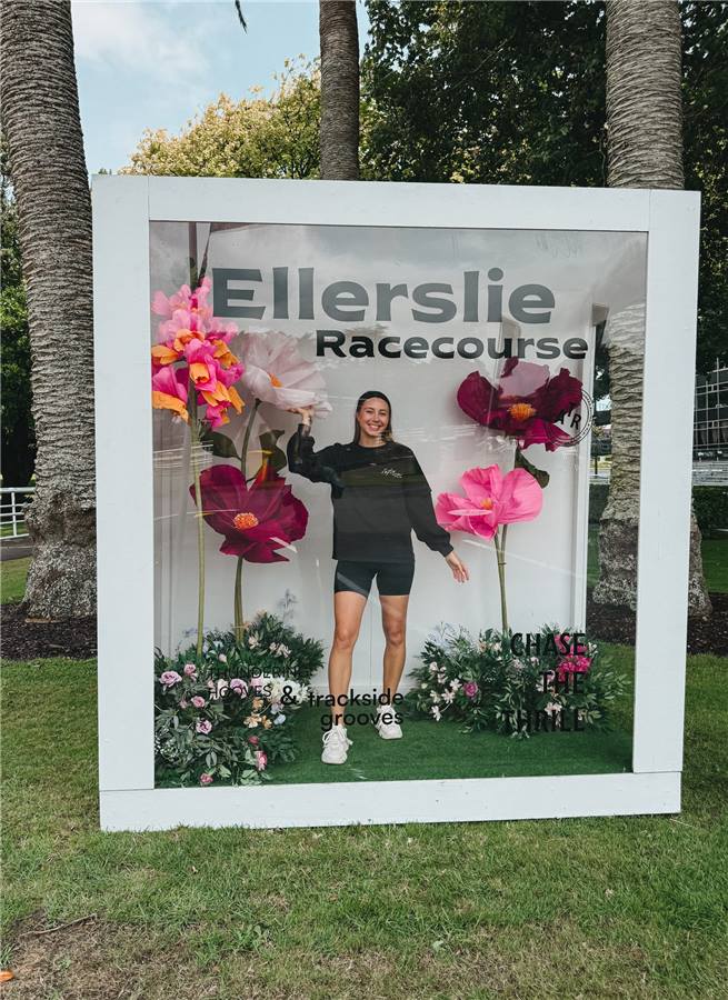 Giant paper flowers at an event
